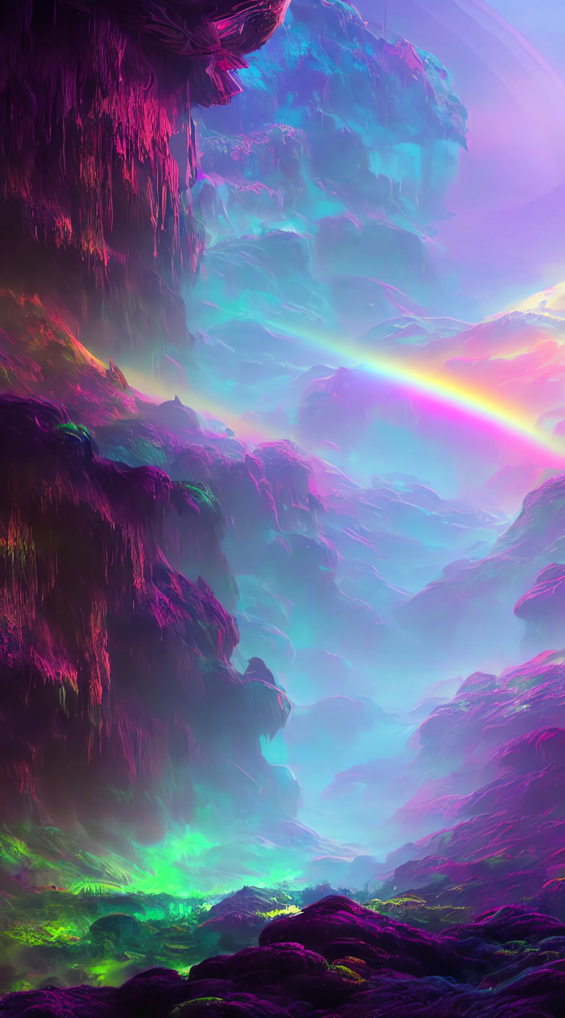 Phone wallpaper generated with Stable Diffusion, variation 2
